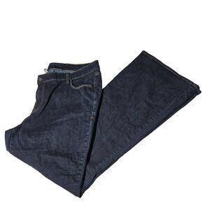 Old Navy Jeans Womens Plus Size 24 Long Flare Leg High Rise Dark Wash Denim Pant